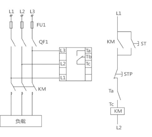 正泰XJ3-D相序保护继电器接线图